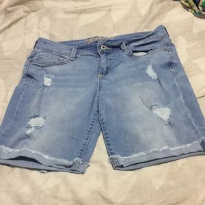 Jean shorts.